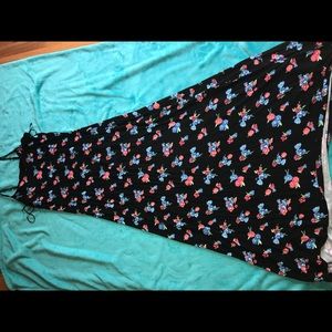 Black Floral Ankle dress